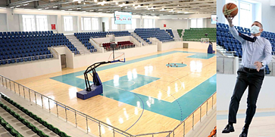 Darıca'nın yeni Spor Salonunda Potaya ilk turnike Başkan Büyükakın'dan 